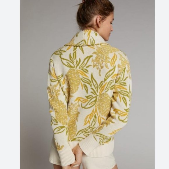 ANTHROPOLOGIE NEW MAEVE PINEAPPLE CARDIGAN SIZE M RETAIL $148 - Picture 2 of 7